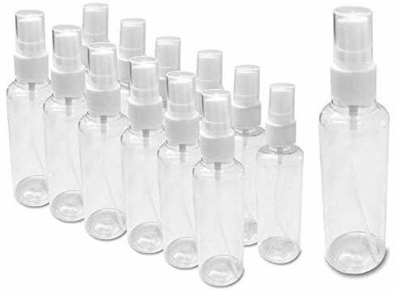 Kitchengram Plastic Spray Bottle Cosmetics Bottle Empty, (Pack of 12) 100 ml Spray Bottle  (Pack of 12, White, Plastic)