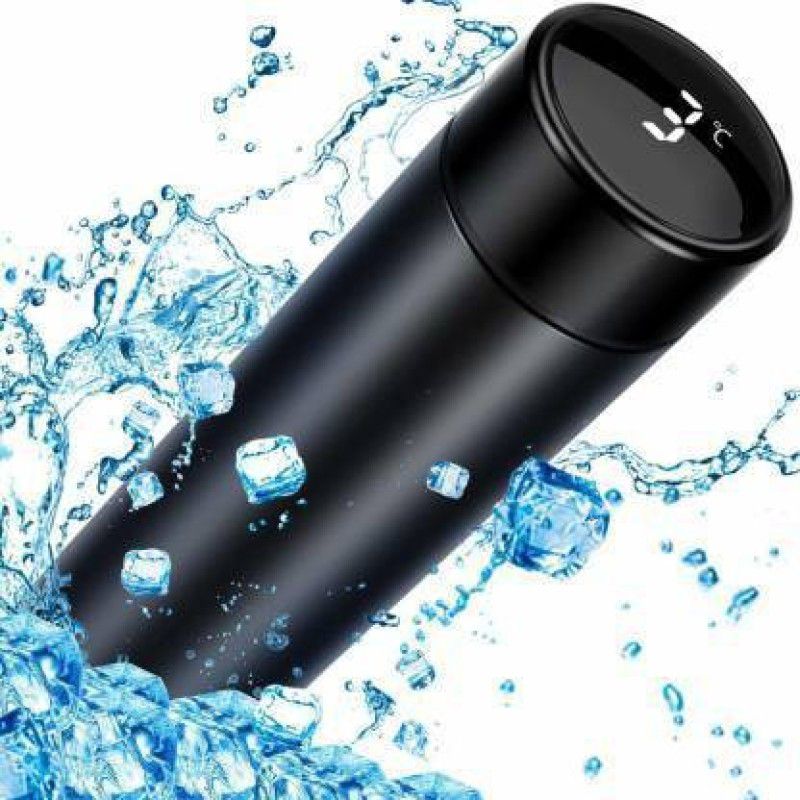 BOTTLE TEP Smart Vacuum Insulated Water Bottle with LED Temperature Display 500 ml Bottle 500 ml Bottle  (Pack of 1, Black, Steel)