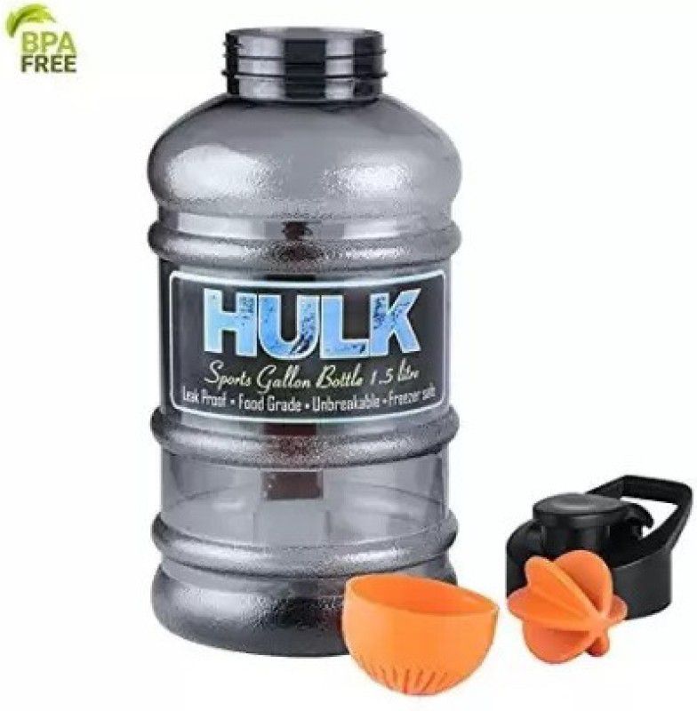 s.m.mart Hulk Sports Gallon Protein 1500 ml Bottle  (Pack of 1, Grey, Plastic)