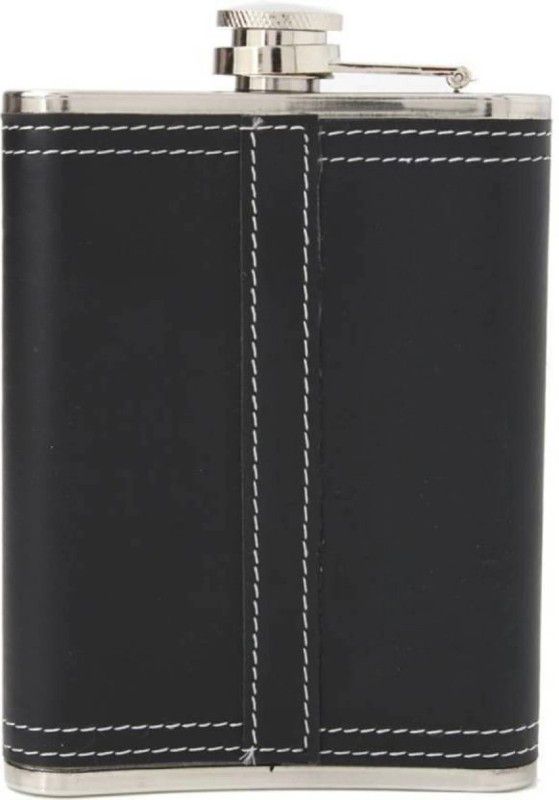 Triangle Ant ™ Stainless Steel Hip Flask Leather 8 Oz, Black Stainless Steel Hip Flask  (236 ml)