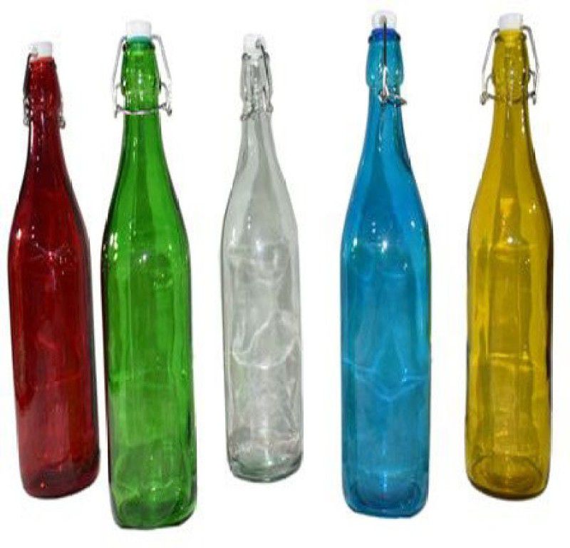 GLAMOROUS SBJT1 1000 ml Bottle  (Pack of 5, Multicolor, Glass)