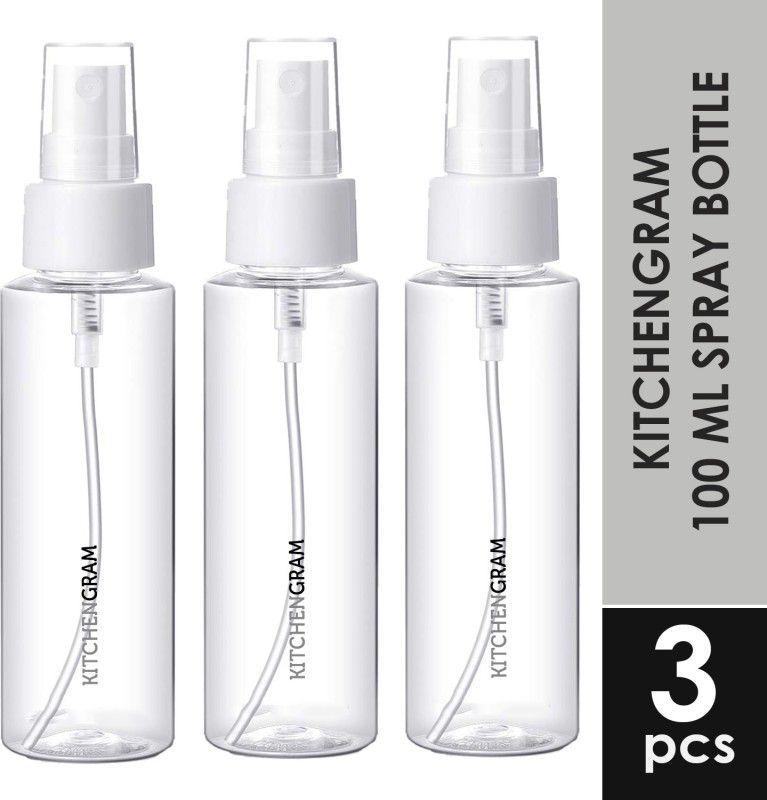 Spray Bottle Container for Sanitizer Home Office Car Travel Perfume, (Pack of 3) 100 ml Spray Bottle  (Pack of 3, White, Plastic)