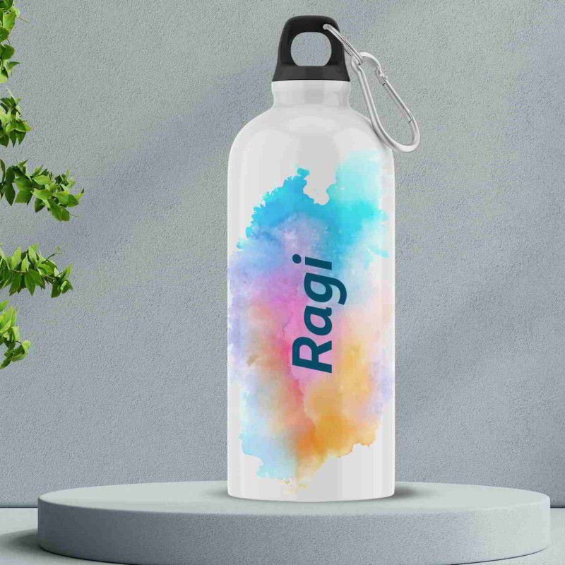 Ashvah Water Bottle - Best Happy Birthday Gift for Kids, Name - Ragi 600 ml Flask  (Pack of 1, White, Aluminium)