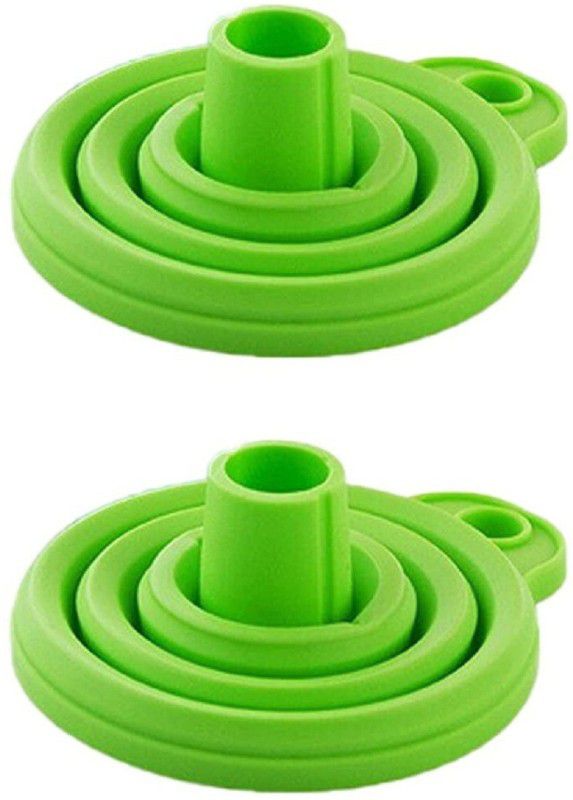 Deriz Silicone Funnel for Kitchen Use Oil Pouring, Sauce, Water, Juice pack of 2 Silicone Funnel  (Multicolor, Pack of 2)