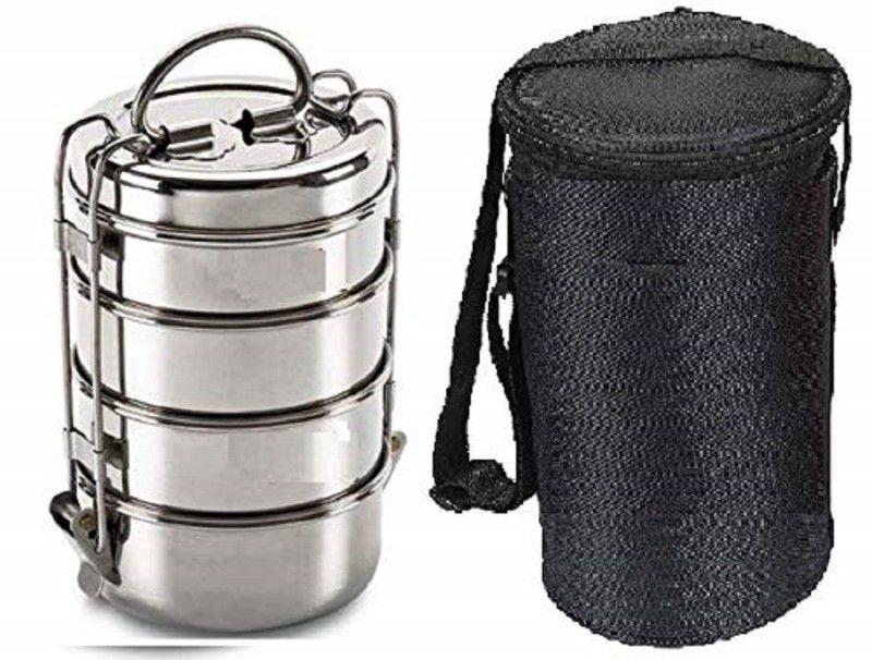 Tiffin Box, 4-Tier- Lunch Box with Bag, Capacity-(1540ml) 4 Containers Lunch Box  (1540 ml)