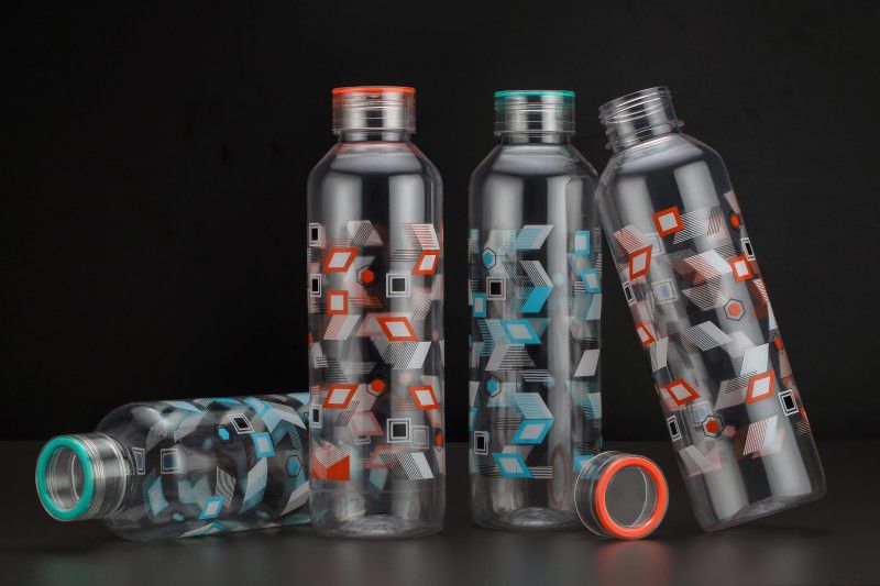 OMORTEX All Season Comfy 1000ml Premium Water Bottle For Office Gym School 1000 ml Bottle  (Pack of 4, Multicolor, Plastic)