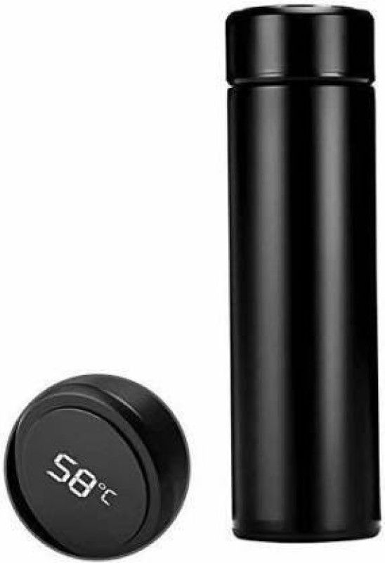 SYMFLOW ®Smart LED Temperature Display Indicator Stainless Steel Hot & Cold Bottle 500 ml Bottle  (Pack of 1, Black, Steel)