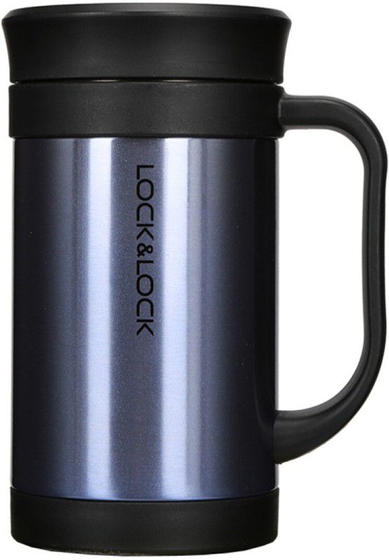 LOCK & LOCK Vacuum Mark Cup Cup Gem Blue 400mL Insulation Cup LHC4 400 ml Bottle  (Pack of 1, Blue, Steel)