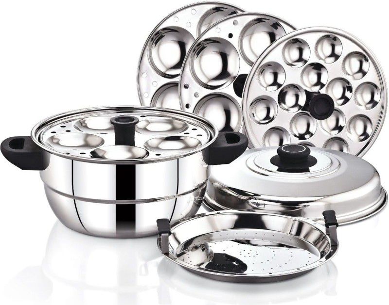 DIAMOND Stainless Steel Multi Steamer Pot (3 Idli Plates/12 Idlis, 1 Mini Idli Plate/ Induction & Standard Idli Maker  (1 Plates , 12 Idlis )