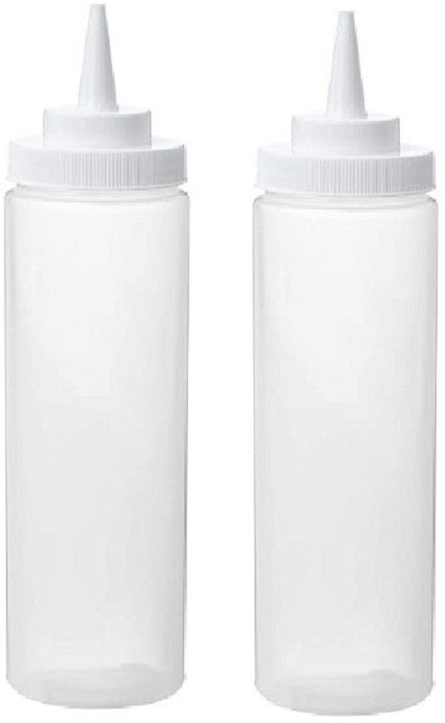 M.C. PIPWALA Plastic Empty Refillable Dispenser for Sauce Ketchup Bottle 1Ltr 1 pcs 1000 ml Bottle  (Pack of 1, Clear, Plastic)