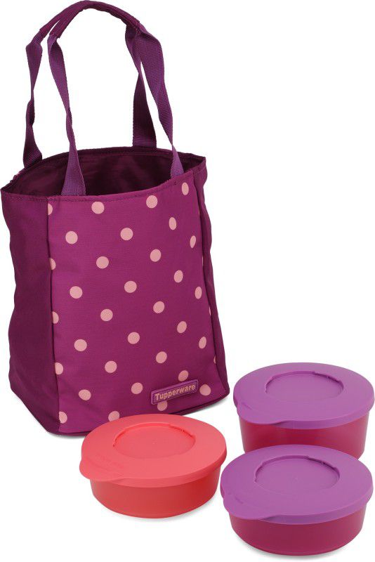 TUPPERWARE Polka Lunch Set 3 Containers Lunch Box  (1250 ml)