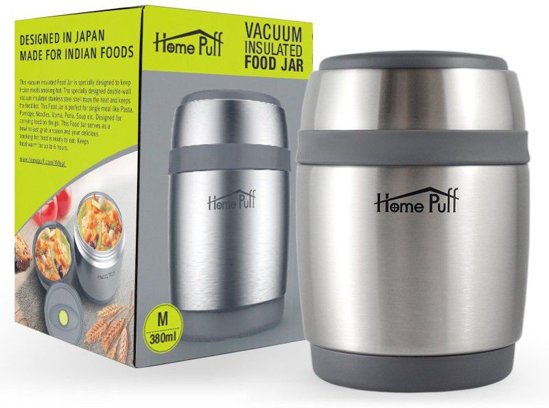 Home Puff Double Wall Vacuum Insulated- Stainless Steel Food Jar 1 Containers Lunch Box  (380 ml, Thermoware)