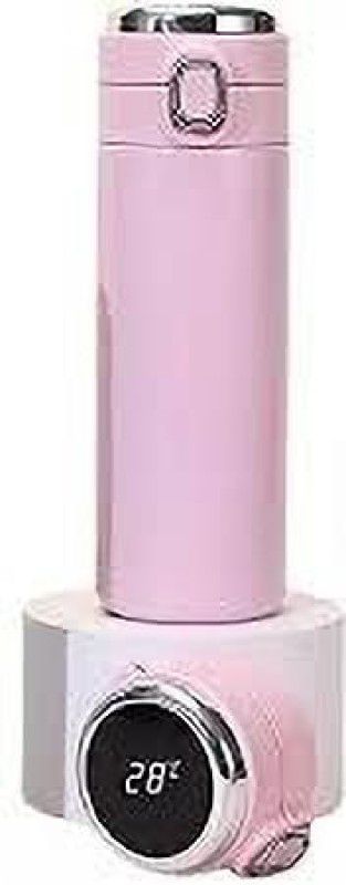 EDUCTIX ButtonTemperature Bottle Pink BTBA02 420 ml Flask  (Pack of 1, Pink, Steel)