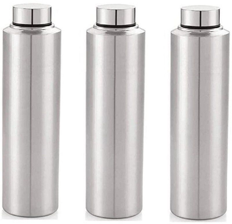 Dynore Stainless Steel 750 ml of Fridge Bottle- Set of 3 750 ml Bottle  (Pack of 3, Silver, Steel)