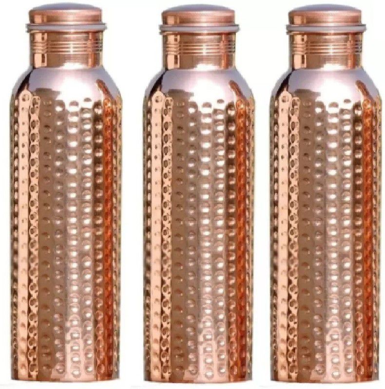 Riyansh Copper Bottle 1000 ml Bottle (Pack of 1, Brown) 1000 ml Bottle  (Pack of 3, Brown, Copper)