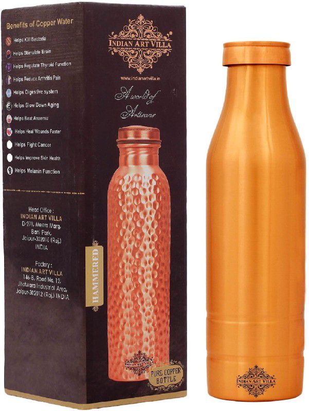 IndianArtVilla Drinkware & Tableware, Ayurveda Yoga, 1000 ML 1000 ml Bottle  (Pack of 1, Copper, Copper)