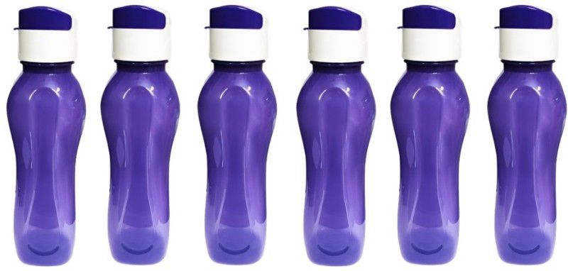 M.C. PIPWALA Fridge Bottle- 6 Purple Bottles with Fliptop Caps 500 ml Bottle  (Pack of 6, Purple, PET)
