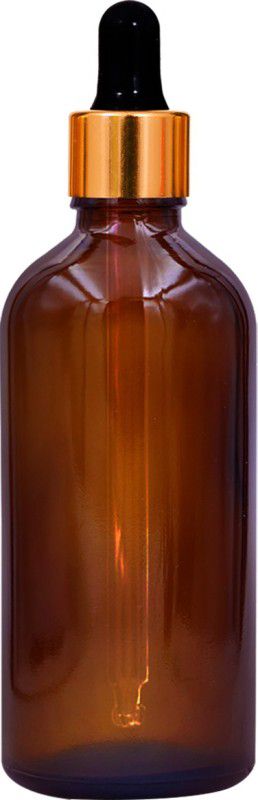 nsb herbals Amber Glass Bottle + Gold Cap + Black Teat for DIY Perfume, Oils, Multipurpose Use 100 ml Bottle  (Pack of 1, Brown, Glass)