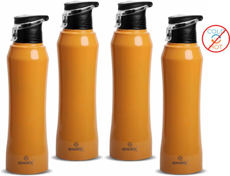 SPEEDEX Stainless Steel Sports Water Bottle for Office Home School Gym Fridge Boys Girls 1000 ml Bottle  (Pack of 4, Orange, Steel)