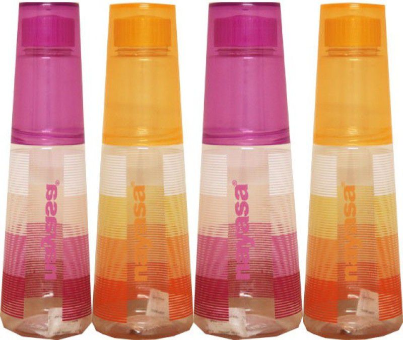 NAYASA glass bootle 1000 ml Bottle  (Pack of 4, Pink, Orange, Plastic)