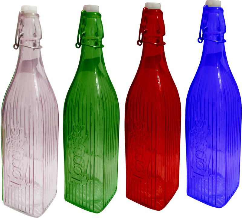 Rsraghav HDLG39 1000 ml Bottle  (Pack of 4, Multicolor, Glass)