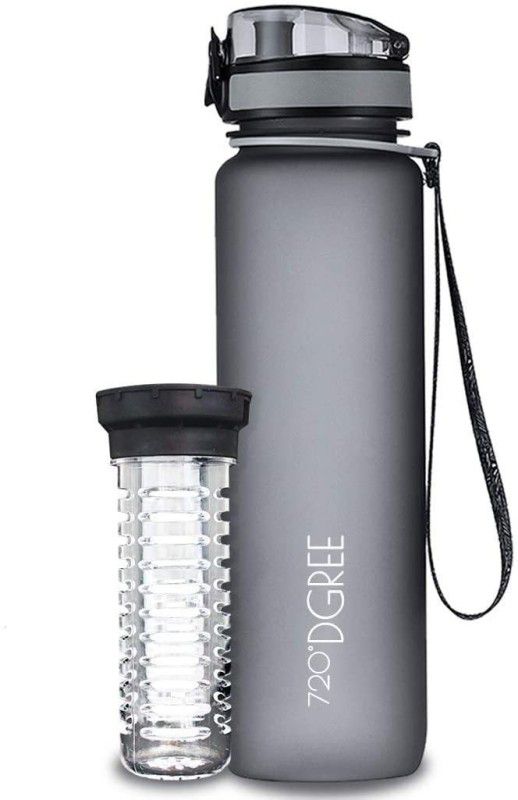 720°DGREE Tritan Fruit Infuser BPA Free Water Bottle 1000ml for Gym, Sports, Office, etc. 1000 ml Bottle  (Pack of 1, Grey, Tritan)