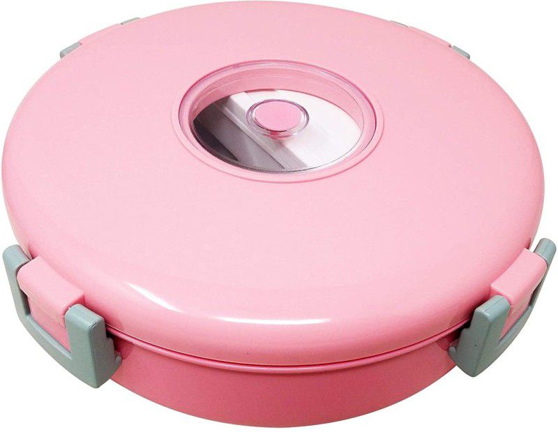 GIFTIE Insulated Lunch Box with Inner case - Air Tight Round Shaped Lunch Box (Pink) 1 Containers Lunch Box  (920 ml, Thermoware)
