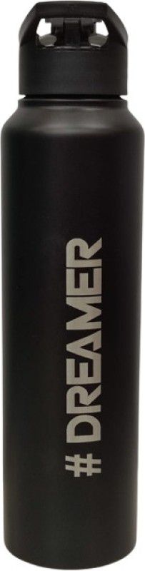 INCRIZMA Engraved [Name of Dreamer] Stainless Steel, Single Walled 1000 ml Bottle  (Pack of 1, Black, Steel)