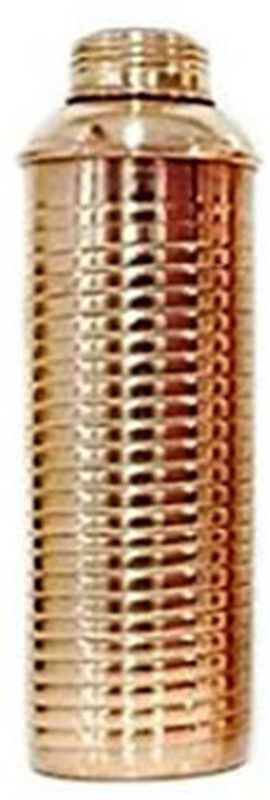 Prisha India Craft Best Quality Pure Copper Thermos Bottle With Lining For Ayurvedic Health Benefits 800 ml Bottle  (Pack of 1, Gold, Copper)