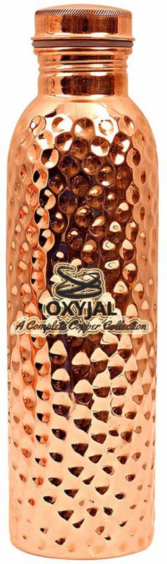 Oxyjal Pure Copper Bottle Brain Regulating Women's Menstrual Periods,Gym,Yoga 1000 ml Bottle  (Pack of 3, Gold, Copper)