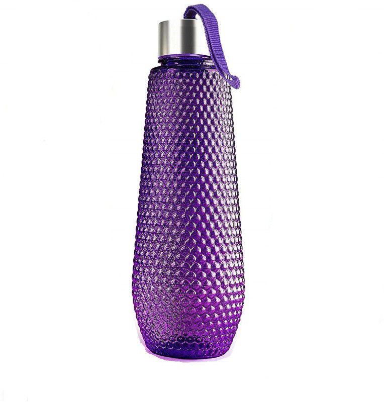Dwellic Hexa Shape Water Bottle with Stainless Steel Cap 1000 ML Bottle 1000 ml Bottle  (Pack of 1, Purple, Plastic)