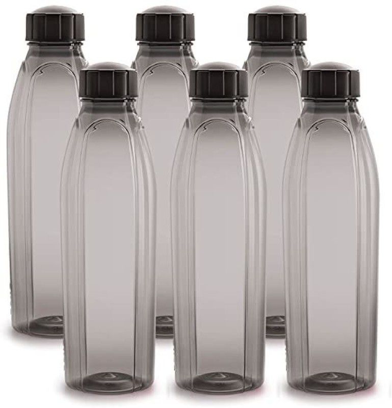 BOLDFIT water bottle 1000 ml Bottle  (Pack of 6, Black, Plastic)