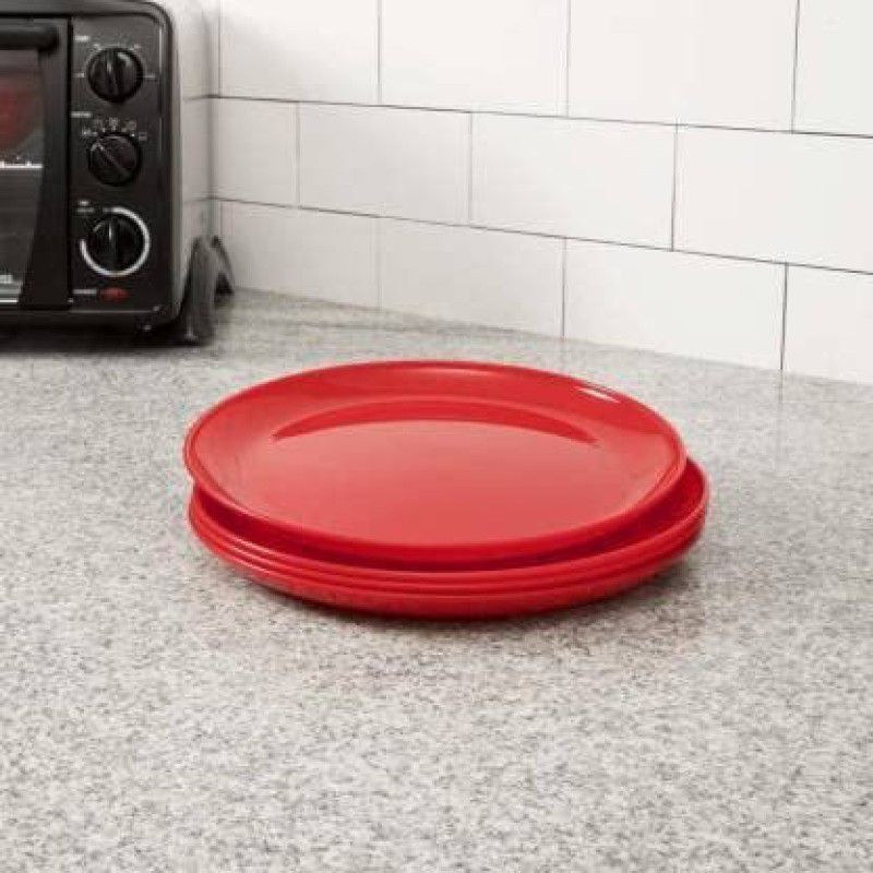 AWICKTIK Microwave Safe & Unbreakable Round Full Dinner Plates for Home Kitchen (27 cm) Dinner Plate  (Pack of 3, Microwave Safe)