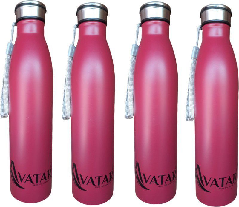 AVATAR 1000 ML 162 C RED COLOR STEEL WATER BOTTLE PACK 4 1000 ml Bottle  (Pack of 4, Red, Steel)