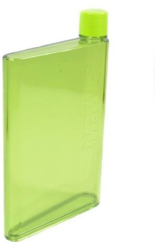 ADHBHUD A5 Memo Flat Water Bottle, BPA free, EA free 420 ml Bottle  (Pack of 1, Green, Plastic)