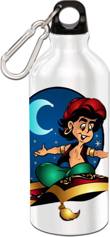 Koolzprint Alif lela cartoon printed sipper water bottle for kids 600 ml Bottle  (Pack of 1, Multicolor, Aluminium)