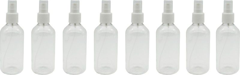 Harspet 200ml Empty Refillable Reusable Mist Spray Transparent Bottle Set of 8 200 ml Spray Bottle  (Pack of 8, Clear, PET)