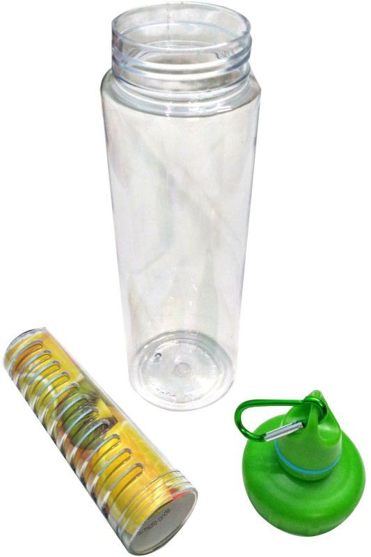 Prisha India Craft Fruit infuser water bottle BPA free Transparent Plastic Bottle | Capacity 700 ML 700 ML Bottle  (Pack of 1, Multicolor, Plastic)