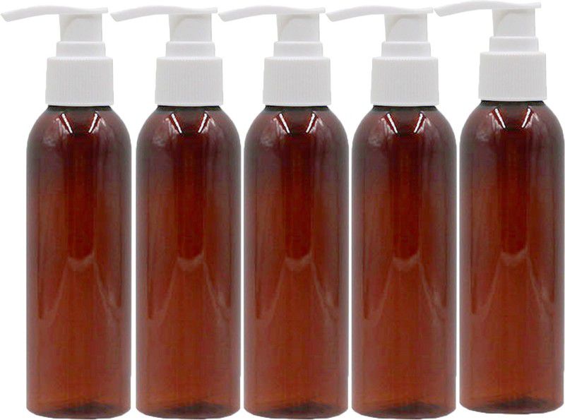 FUTURA MARKET 200ml Amber bottle + White Pump for Herbal & Natural Beauty Care/ Self Care 200 ml Spray Bottle  (Pack of 5, Brown, Plastic)