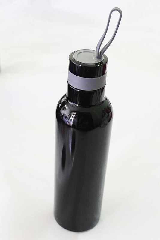 Laps of Luxury GD784 Metallic SS Bottlr 750 ml Bottle  (Pack of 1, Black, Steel)