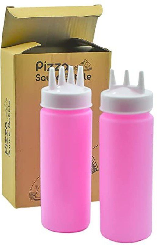 AL- FALAH Squeeze Bottles, Ketchup Bottle 2PCS Plastic 3 Hole Squeeze Bottle 720 ml Bottle  (Pack of 2, Multicolor, Plastic)