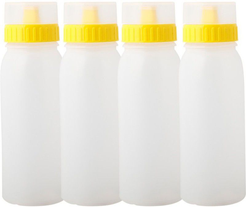 Yellow Bee BPA Free Plastic Yellow Pizza Squeeze Bottle, 420 ml (Pack of 4) 420 ml Bottle  (Pack of 4, Yellow, Plastic)