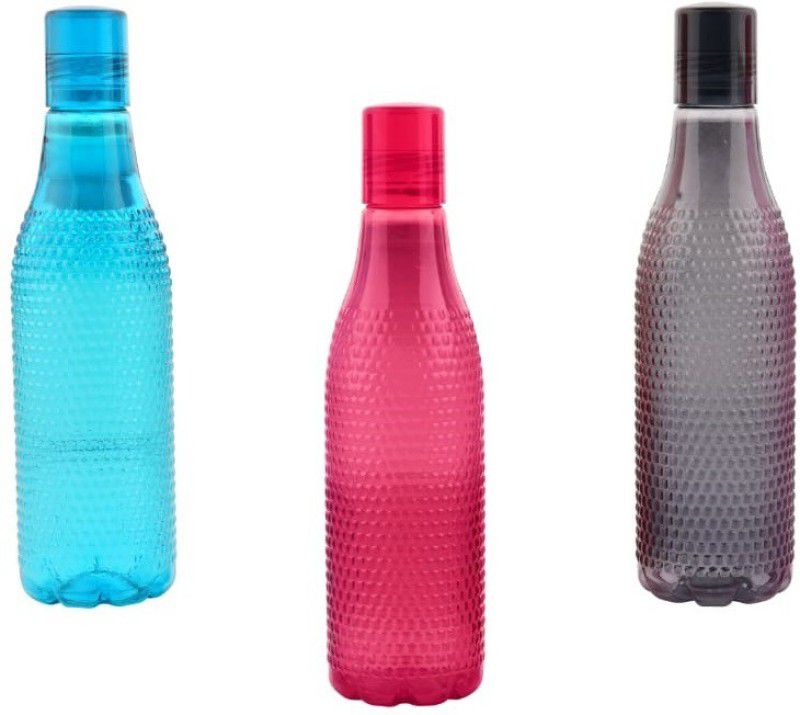 lockdown A1 1000 ml Water Bottles (Set of 3Multicolor) 1000 ml Bottle  (Pack of 3, Multicolor, Plastic)