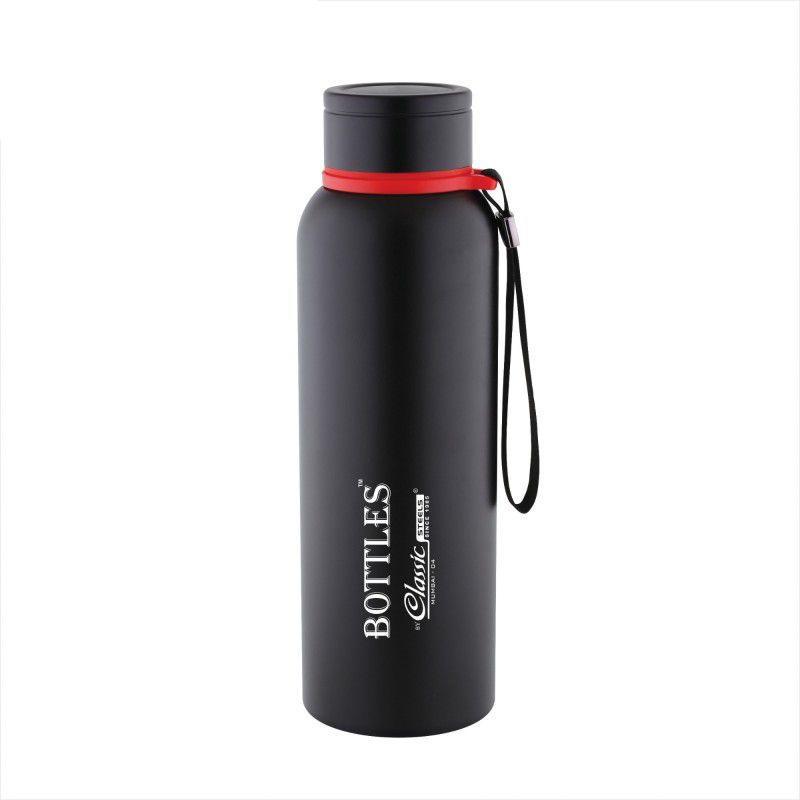 Classic Steels Vacuum Insulated Refresh Flask Bottle Keeps Beverages Hot And Cold Upto 24 Hours 700 ml Bottle  (Pack of 1, Black, Steel)