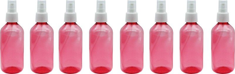 Harspet 200ml Empty Refillable Reusable Mist Spray Red Bottle Set of 8 200 ml Spray Bottle  (Pack of 8, Red, PET)
