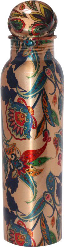 SA HANDICRAFT 100% Pure Copper Beautiful Design Print For Yoga,Gym,Office. 1000 ml Bottle  (Pack of 1, Multicolor, Copper)