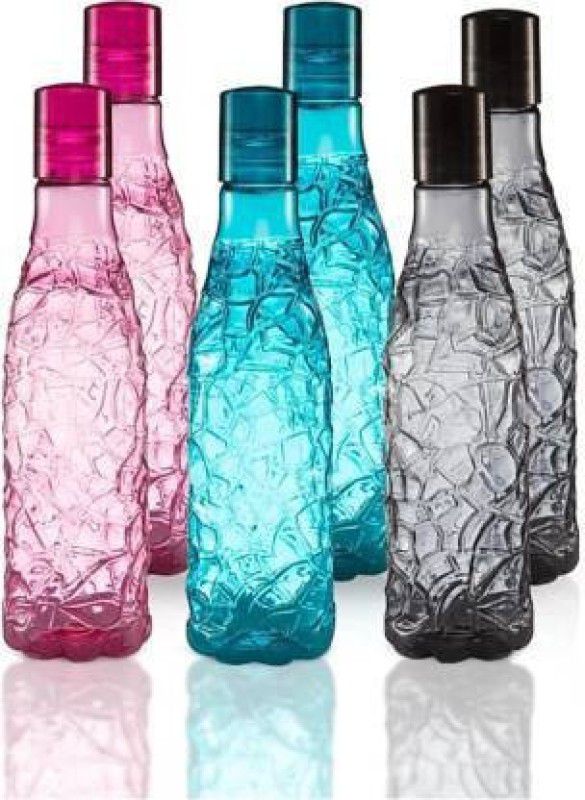 darkhood Cobra Pattern Drinking Water Bottle (Pack of – 6), (Multicolor) 1000 ml Bottle  (Pack of 6, Black, Pink, Blue, PET)