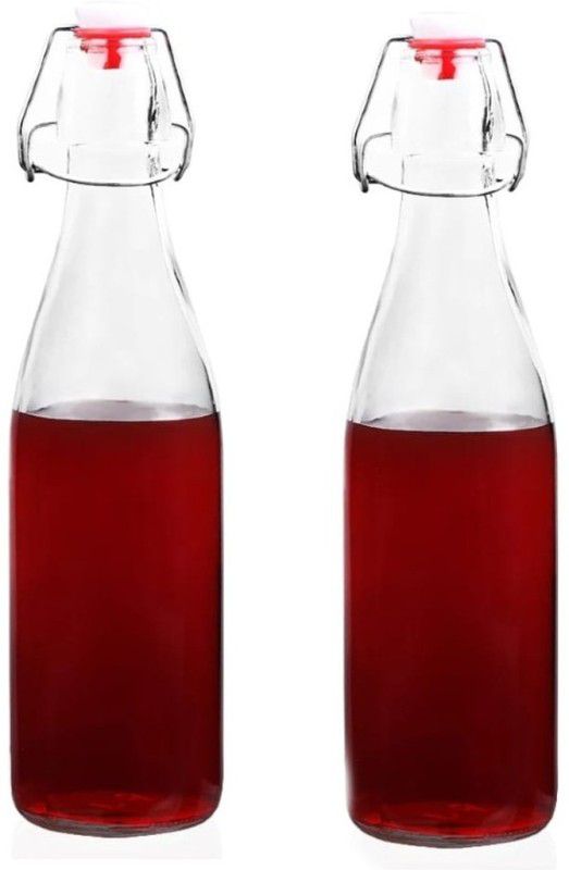 HEXONIQ Airtight Glass Preservative Bottle 250 ml Bottle  (Pack of 2, Clear, Glass)