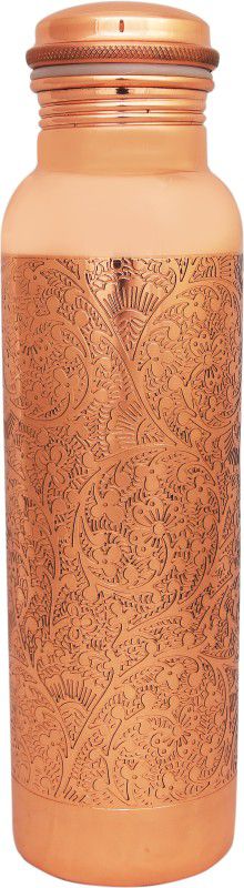 Tambra Carving Copper Jointless Bottle 950 ml Bottle  (Pack of 1, Copper, Copper)