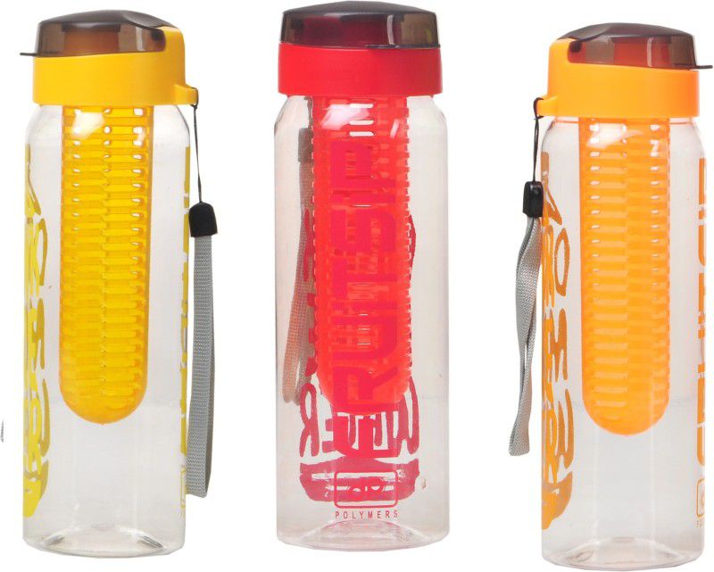 IMAGO Infuser Detox sport Fruit Sip Yellow-Red-Orange 700 ml Bottle  (Pack of 3, Multicolor, Plastic)